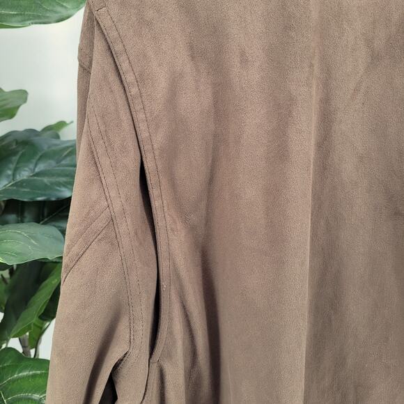 Vintage Claiborne Mens Camel Suede Finish Outwear Full Zip Bomber Jacket Size XL - Picture 4 of 11